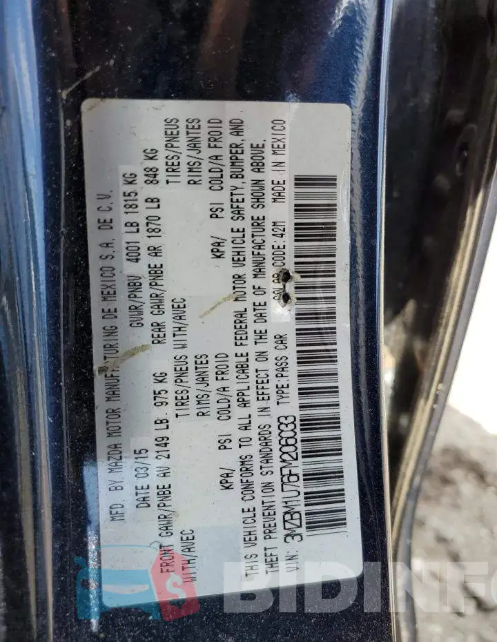 3MZBM1U76FM206033 Photo# 12