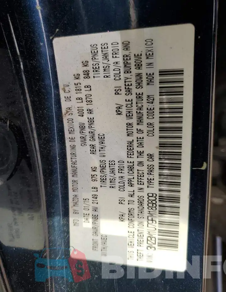3MZBM1U79FM189809 Photo# 12