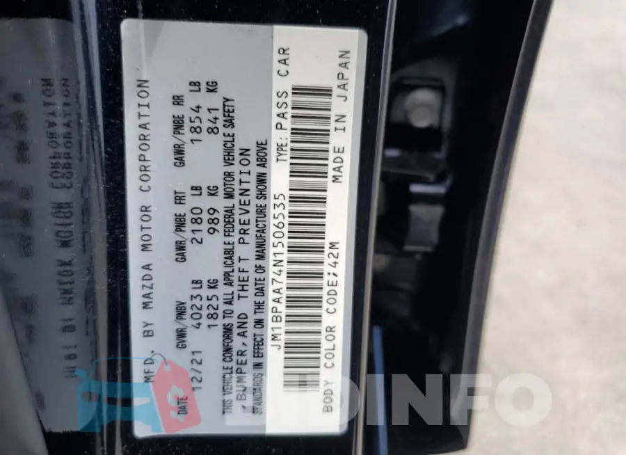 JM1BPAA74N1506535 Photo# 12
