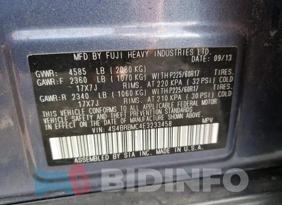 4S4BRBMC4E3233458 Photo# 13