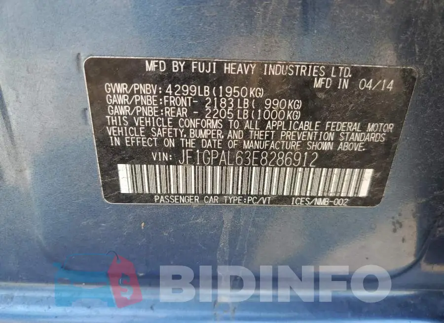 JF1GPAL63E8286912 Photo# 12