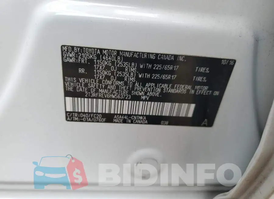 2T3RFREV6HW563723 Photo# 13