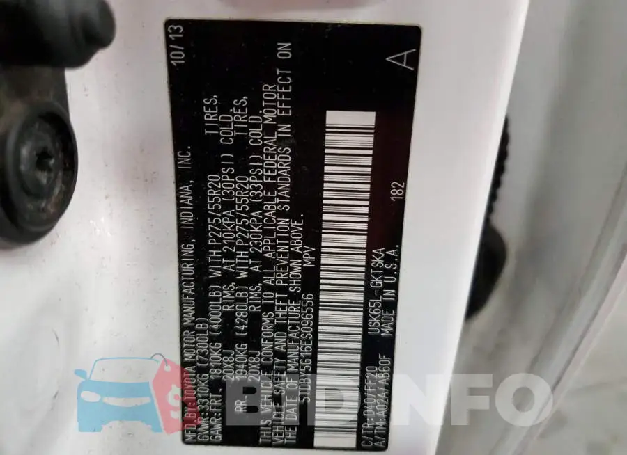 5TDBY5G16ES096556 Photo# 13