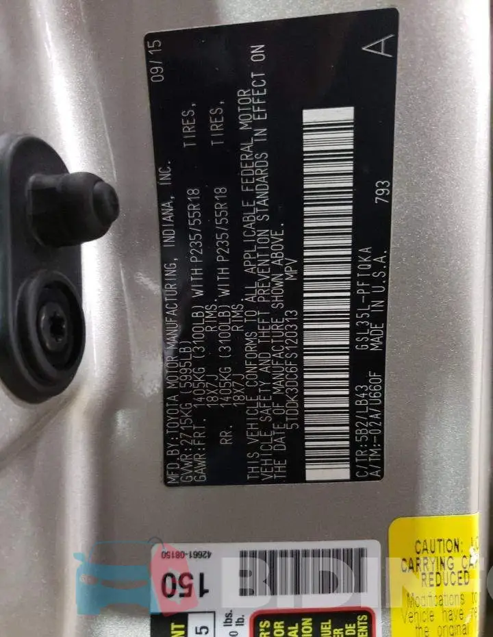 5TDDK3DC6FS120313 Photo# 13