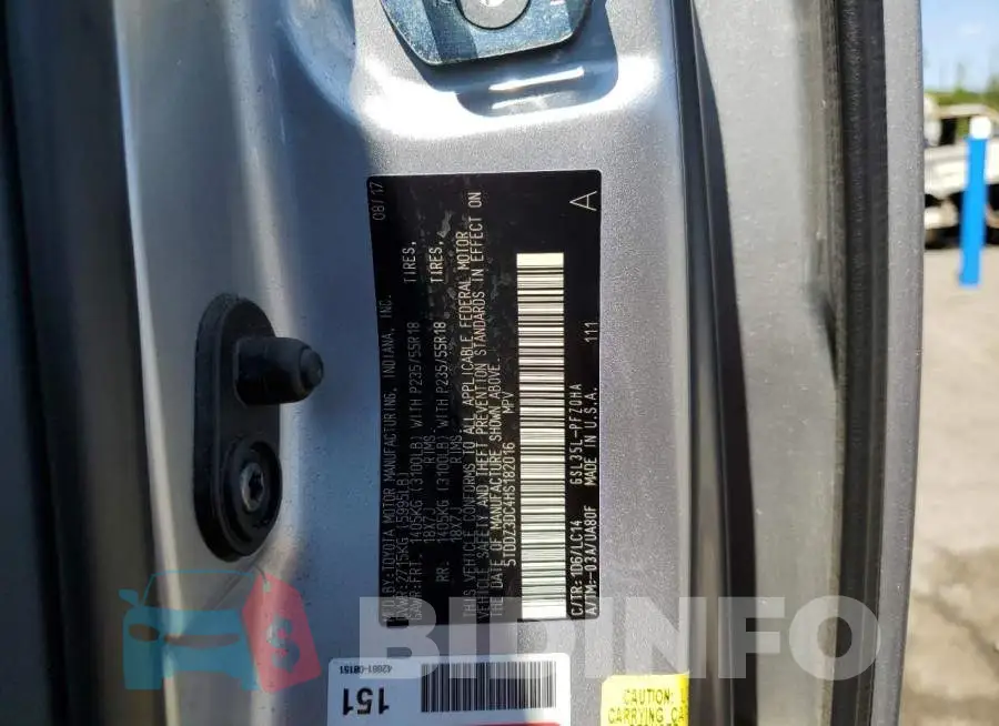 5TDDZ3DC4HS182016 Photo# 13