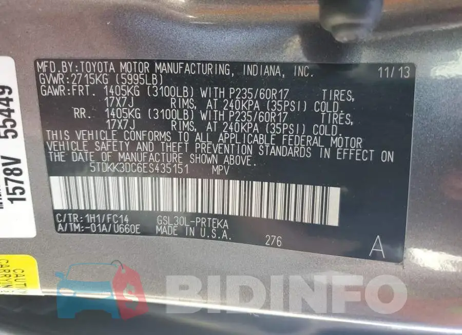 5TDKK3DC6ES435151 Photo# 14