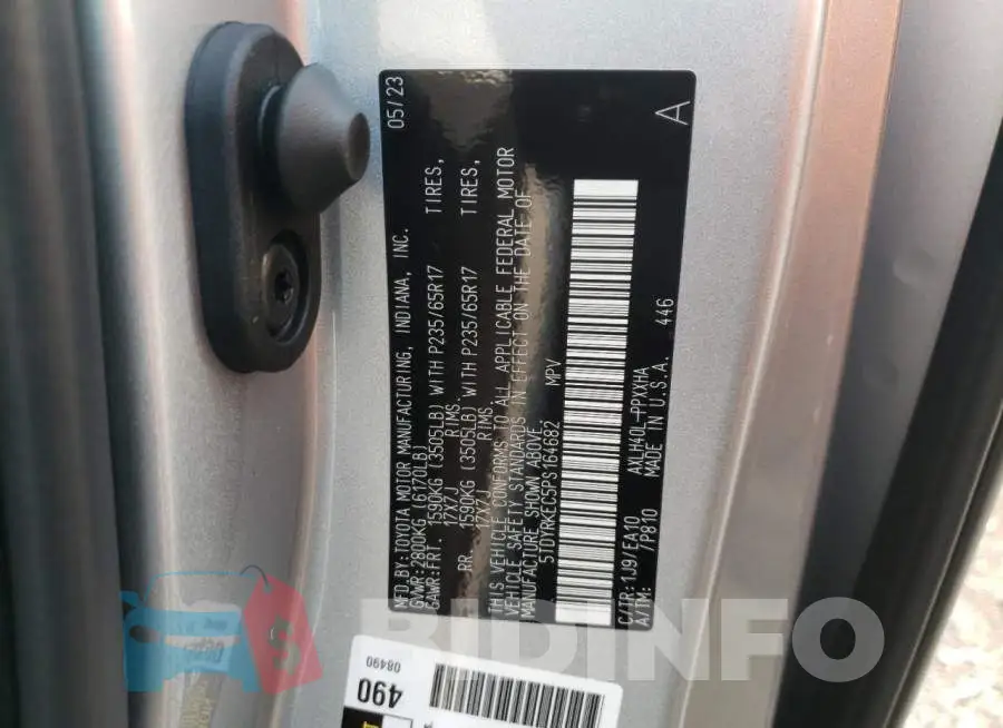 5TDYRKEC5PS164682 Photo# 13