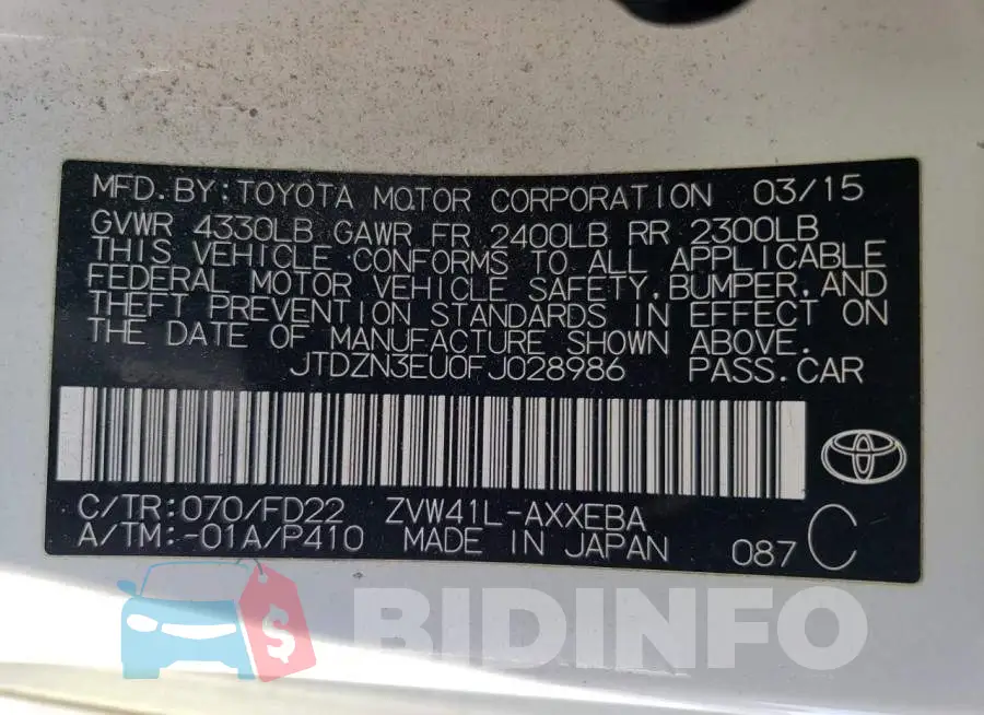 JTDZN3EU0FJ028986 Photo# 12