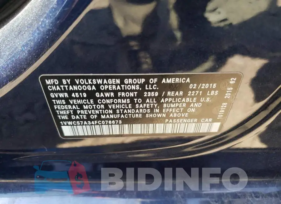 1VWCS7A34FC076673 Photo# 12
