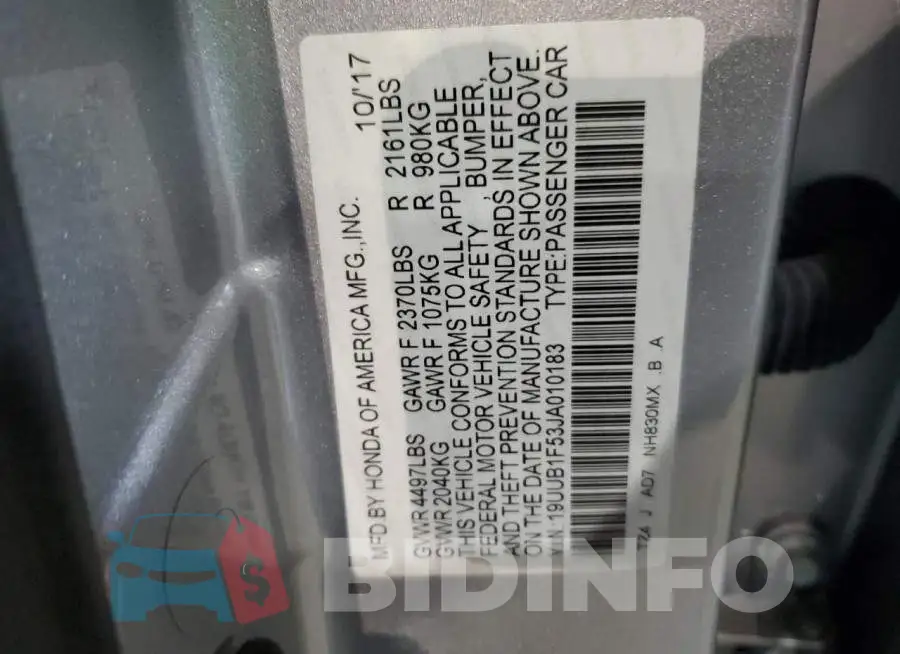 19UUB1F53JA010183 Photo# 13