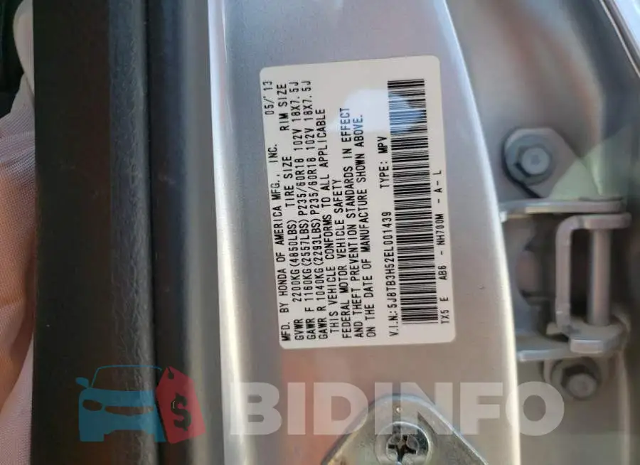 5J8TB3H52EL001439 Photo# 12