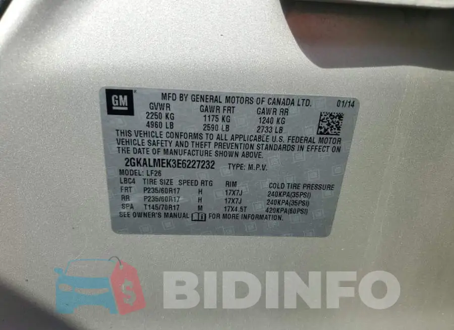 2GKALMEK3E6227232 Photo# 13