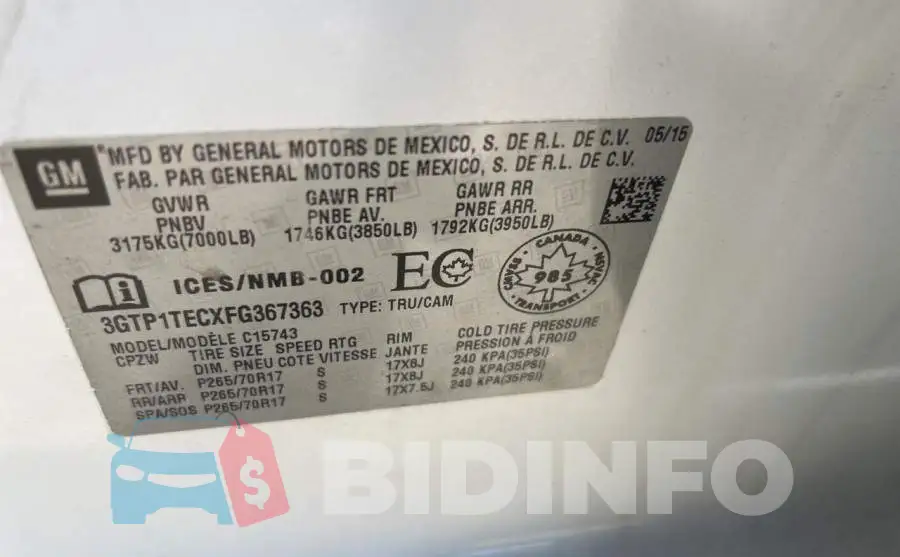 3GTP1TECXFG367363 Photo# 10