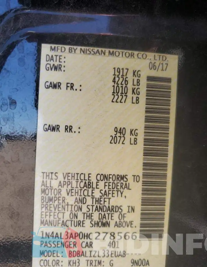 1N4AL3AP0HC278566 Photo# 12