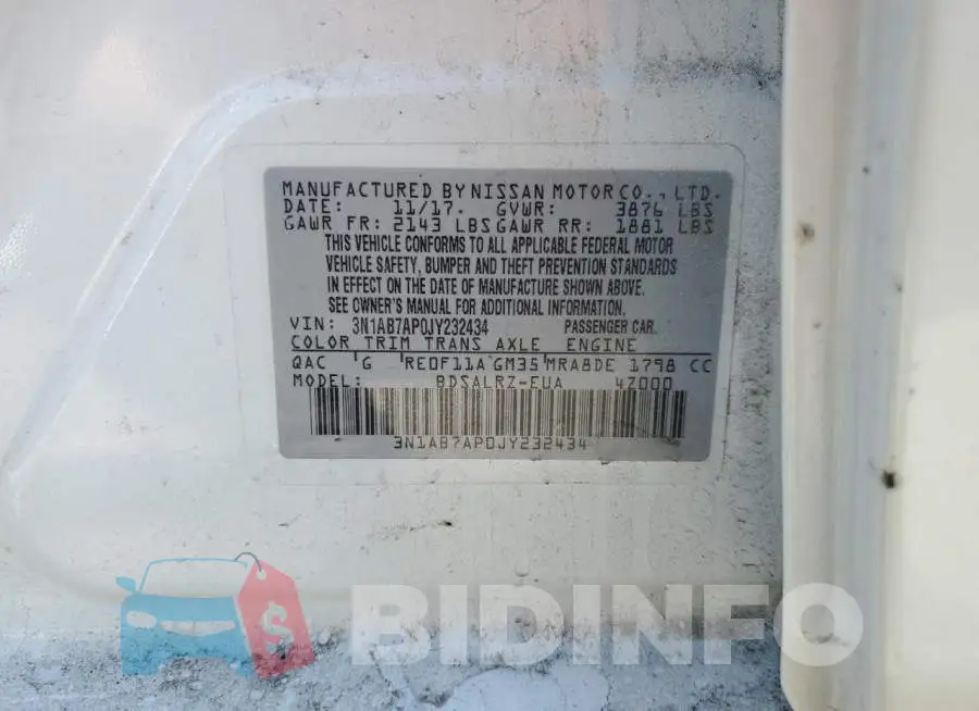 3N1AB7AP0JY232434 Photo# 12