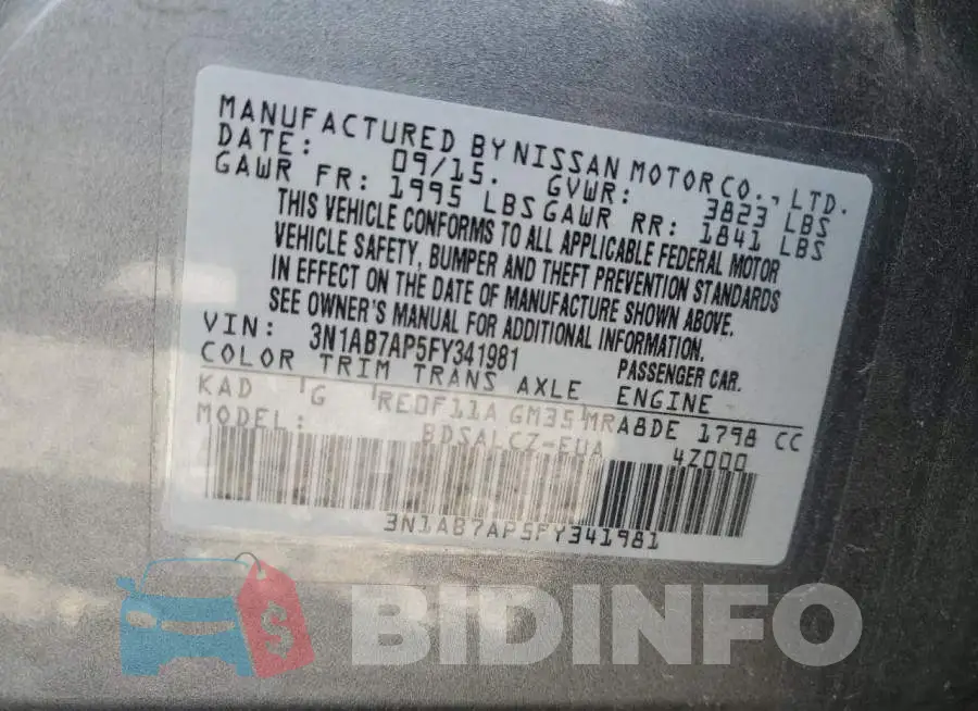 3N1AB7AP5FY341981 Photo# 12