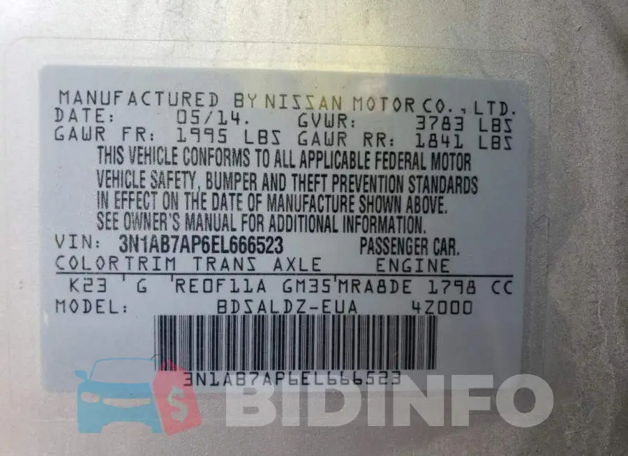 3N1AB7AP6EL666523 Photo# 12