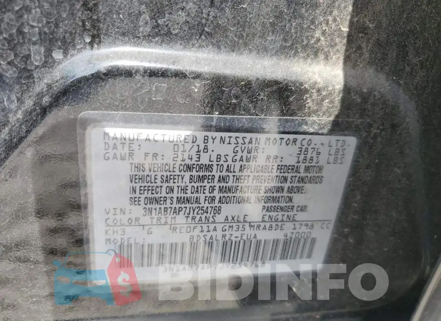 3N1AB7AP7JY254768 Photo# 12