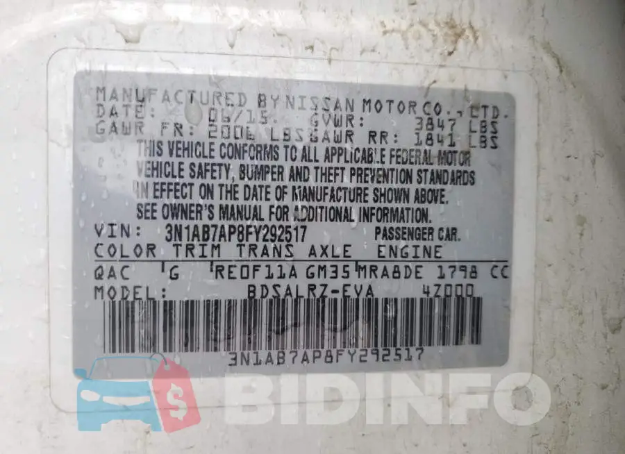 3N1AB7AP8FY292517 Photo# 13