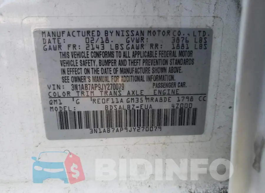 3N1AB7AP9JY270079 Photo# 12