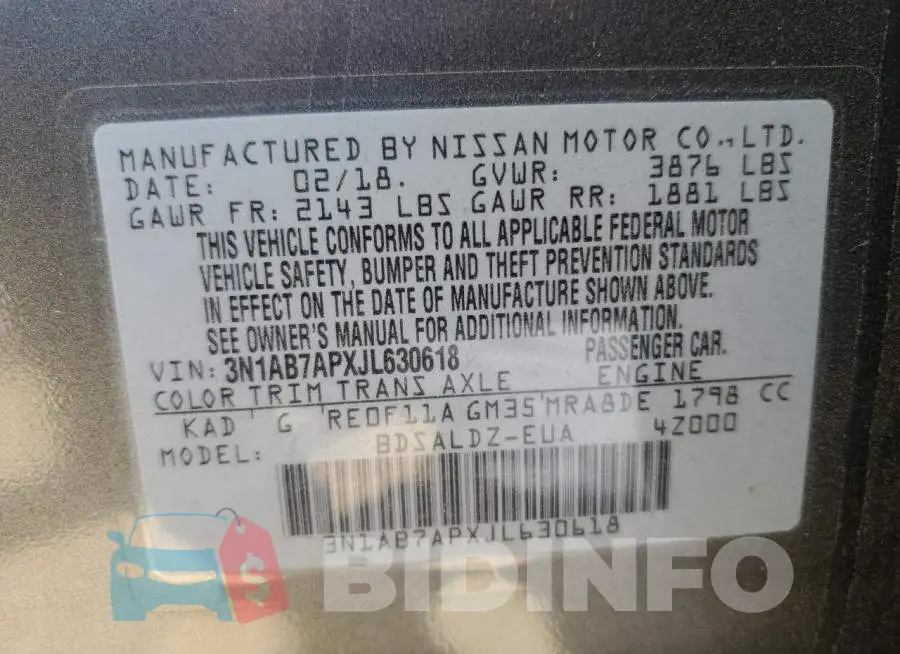 3N1AB7APXJL630618 Photo# 12