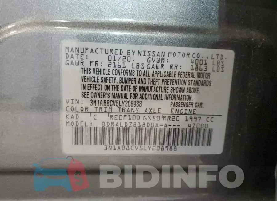 3N1AB8CV5LY208988 Photo# 12