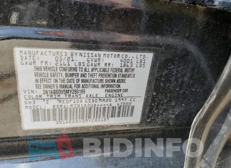 3N1AB8DV5MY280189 Photo# 12