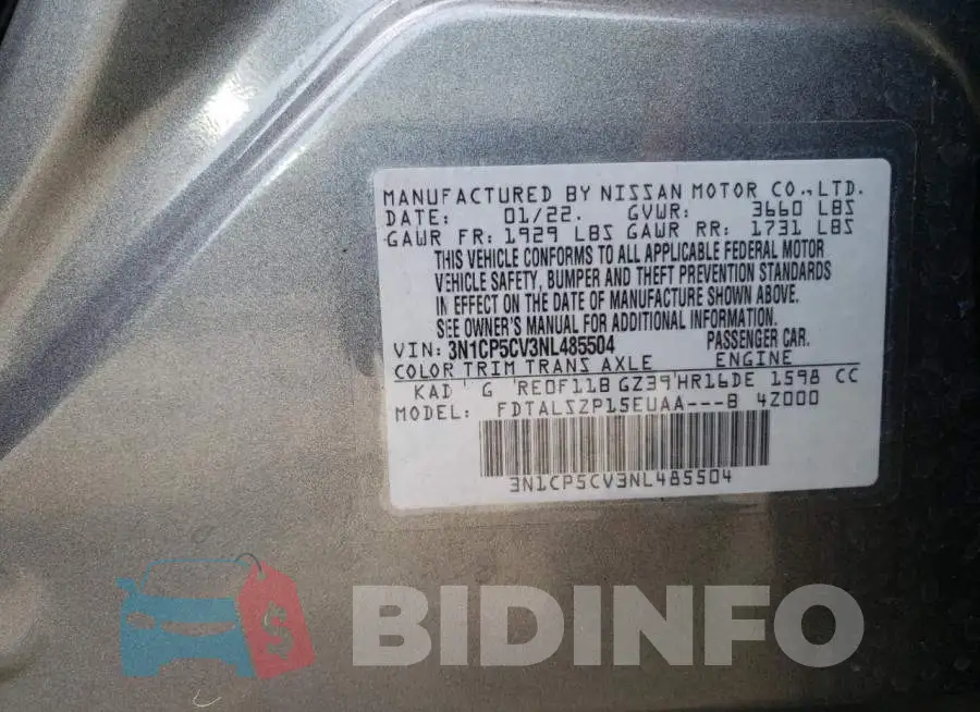 3N1CP5CV3NL485504 Photo# 12