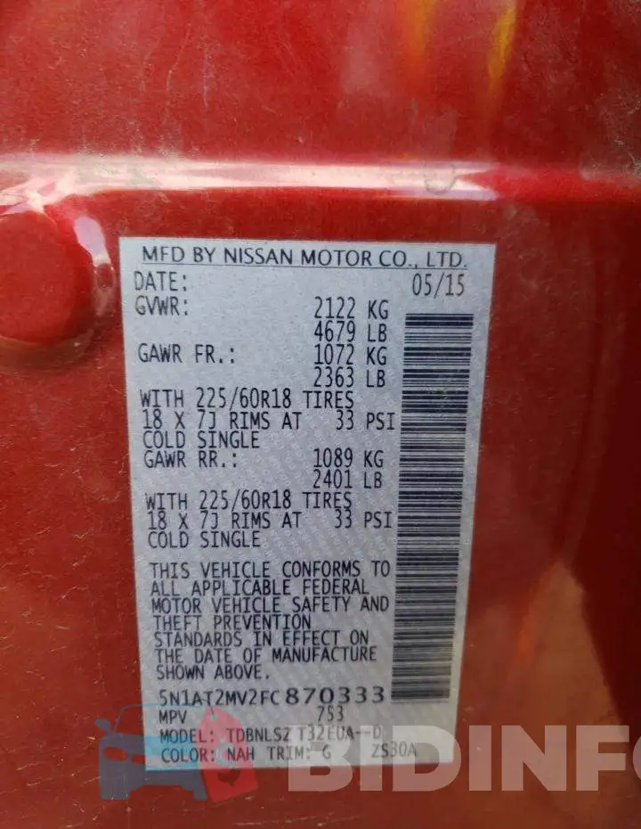 5N1AT2MV2FC870333 Photo# 12
