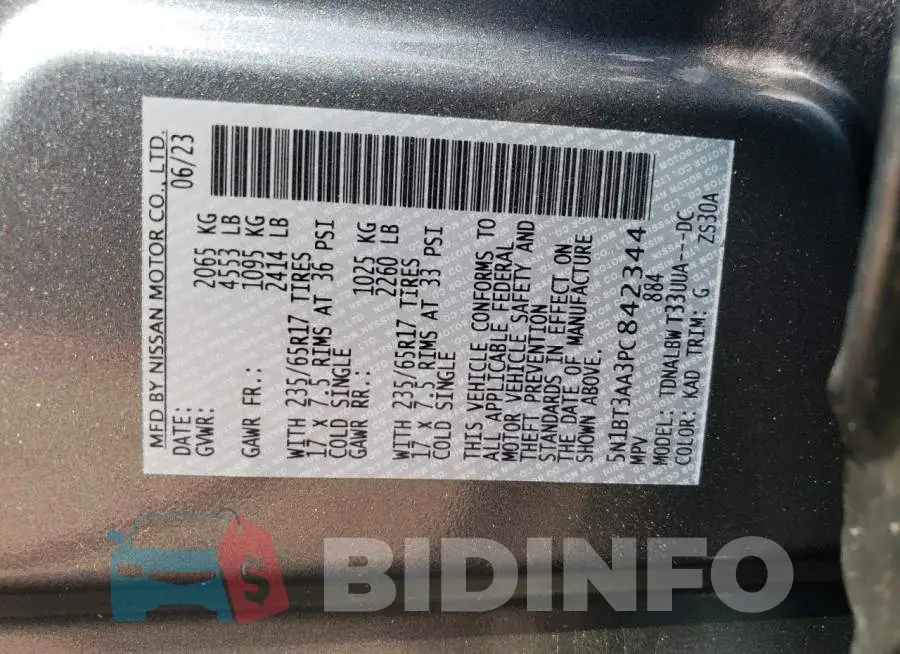 5N1BT3AA3PC842344 Photo# 13