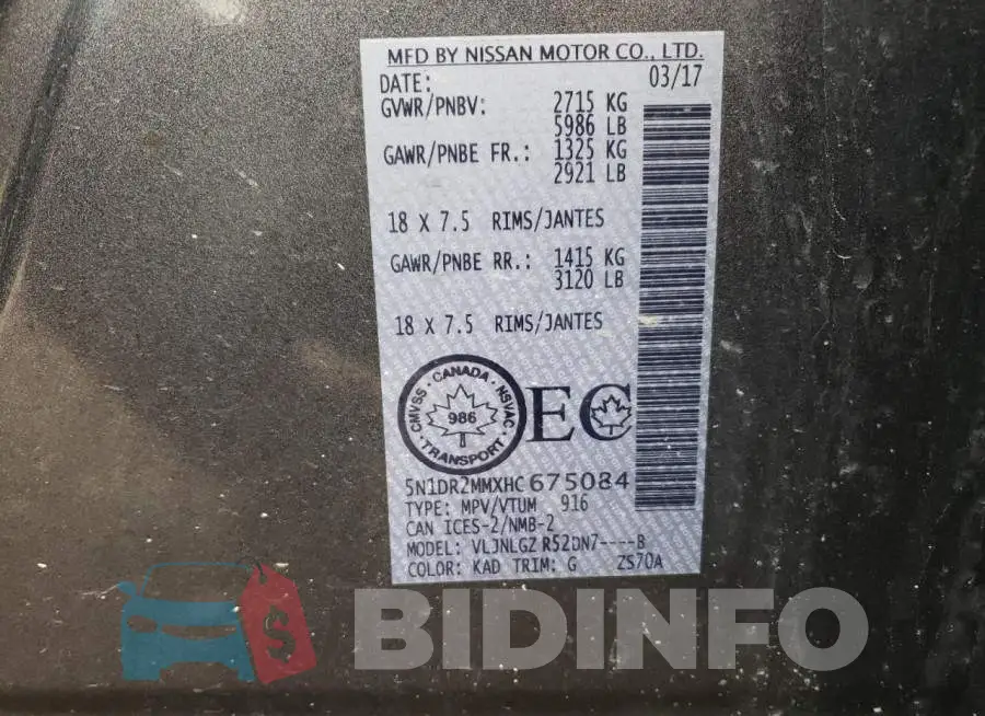 5N1DR2MMXHC675084 Photo# 13