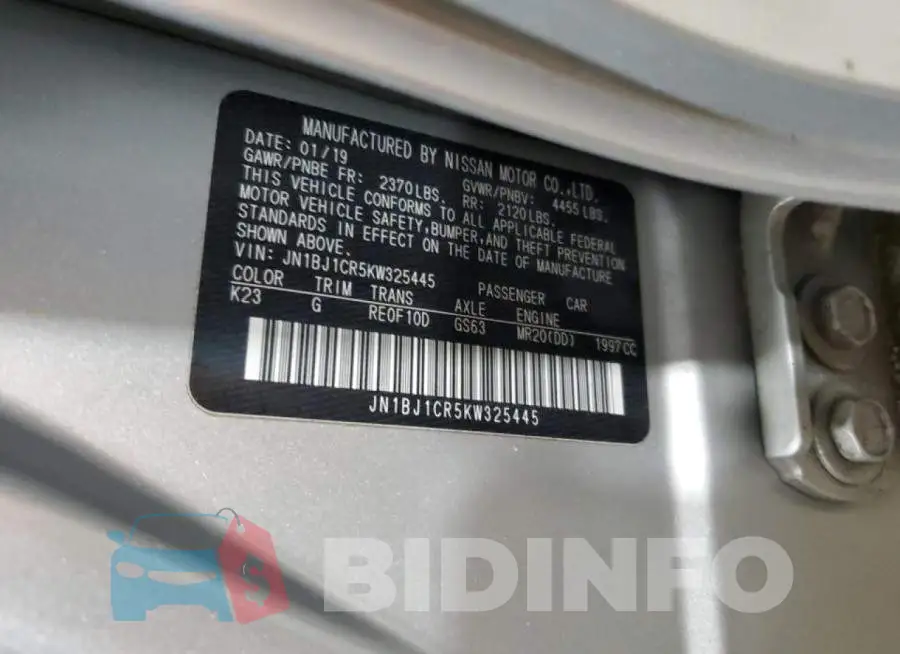 JN1BJ1CR5KW325445 Photo# 14