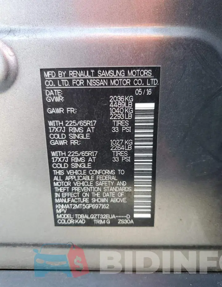 KNMAT2MT5GP697162 Photo# 13