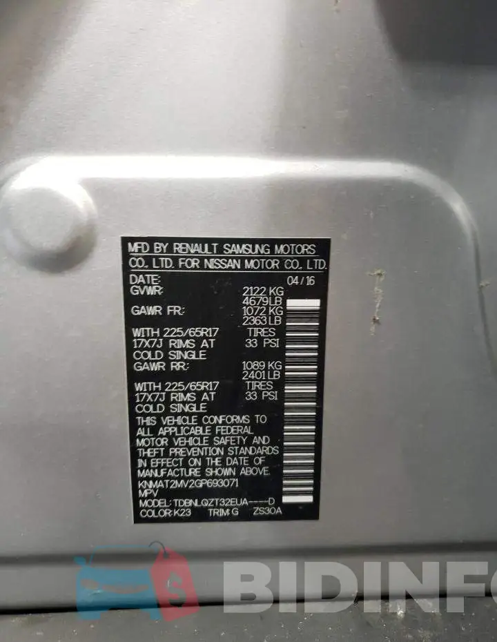 KNMAT2MV2GP693071 Photo# 13