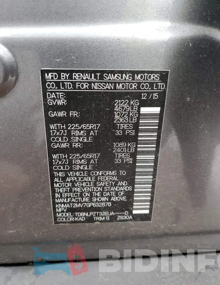 KNMAT2MV7GP632878 Photo# 12