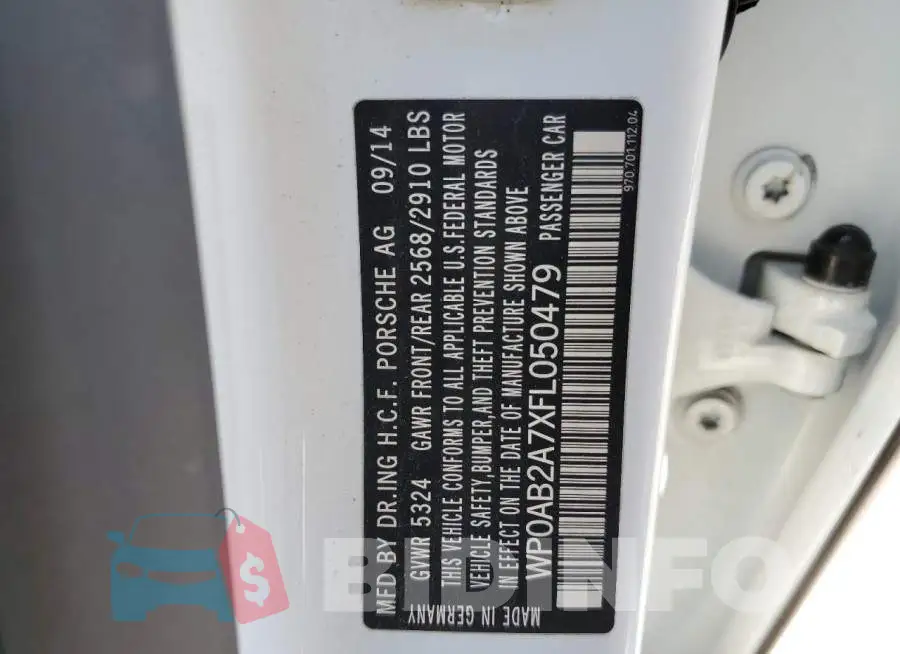 WP0AB2A7XFL050479 Photo# 12