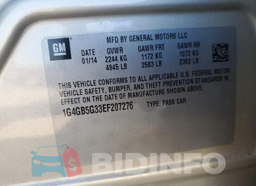1G4GB5G33EF207276 Photo# 12