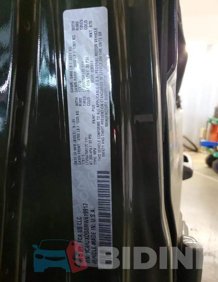 1C4HJXDG8MW619917 Photo# 14