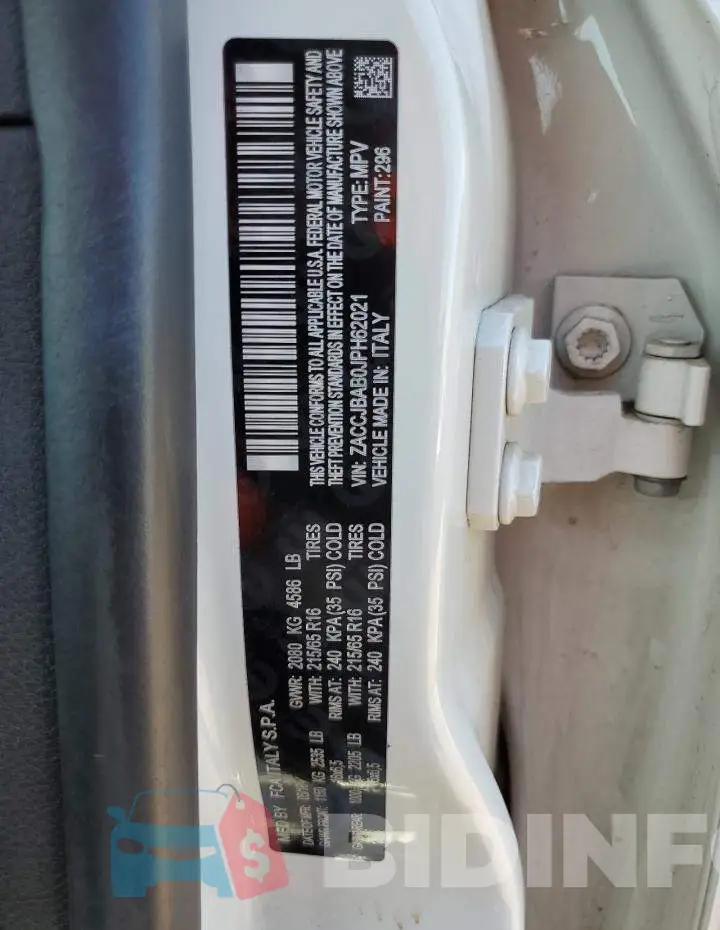ZACCJBAB0JPH62021 Photo# 13