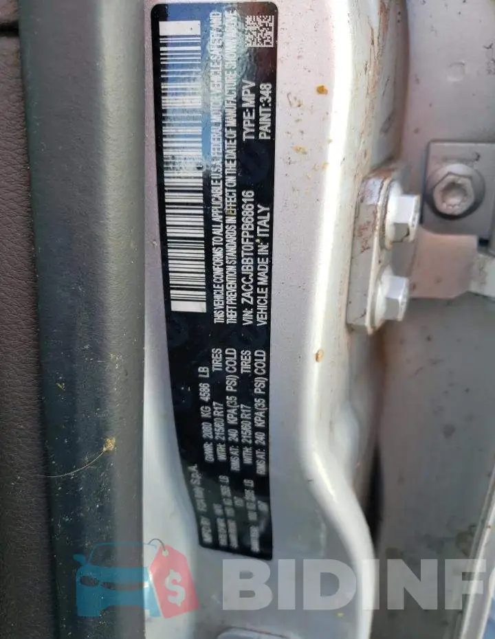 ZACCJBBT0FPB68616 Photo# 12