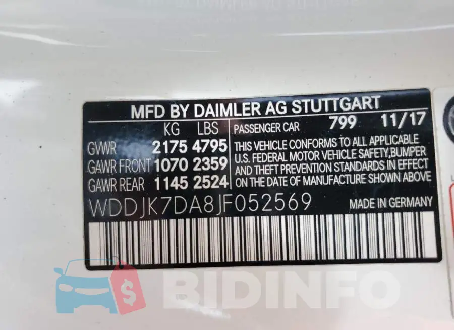 WDDJK7DA8JF052569 Photo# 12