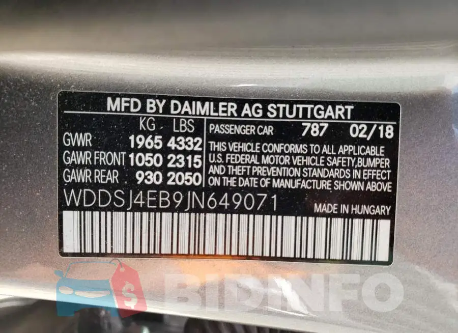 WDDSJ4EB9JN649071 Photo# 13