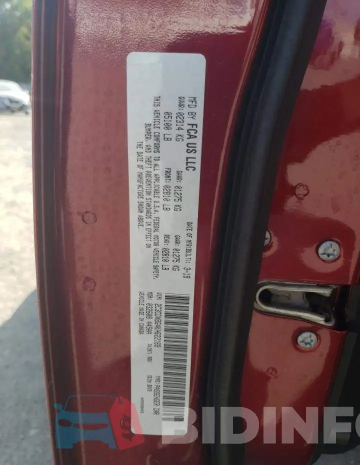 2C3CDXBG4KH622169 Photo# 12