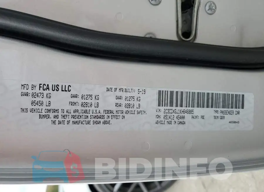 2C3CDXGJ1KH646885 Photo# 12