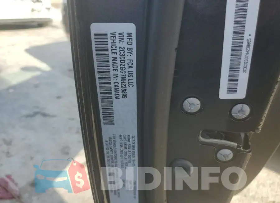 2C3CDZGG7NH238895 Photo# 12