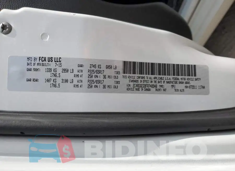 2C4RDGEG9FR748948 Photo# 13
