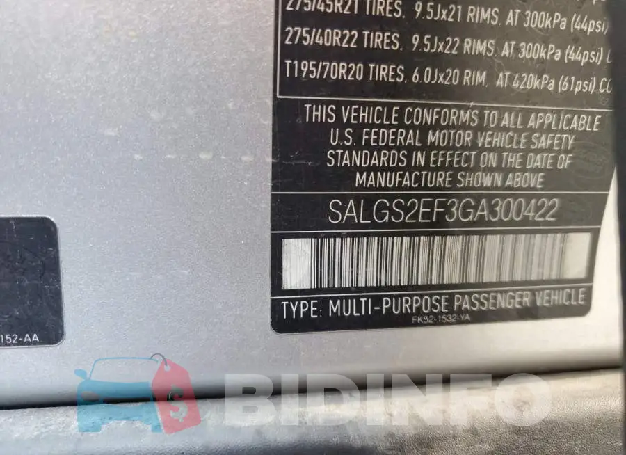 SALGS2EF3GA300422 Photo# 13