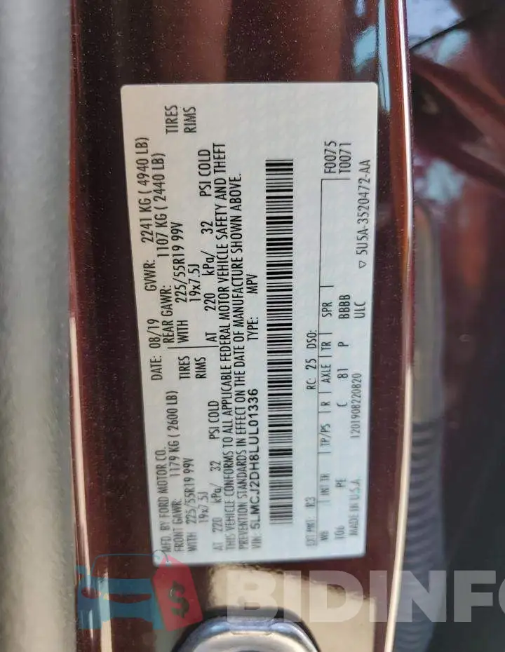 5LMCJ2DH8LUL01336 Photo# 13
