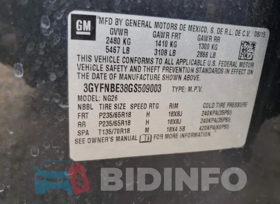 3GYFNBE38GS509003 Photo# 13