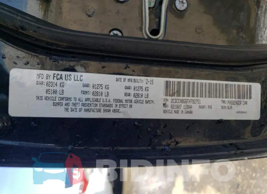 2C3CCABG6FH792751 Photo# 13